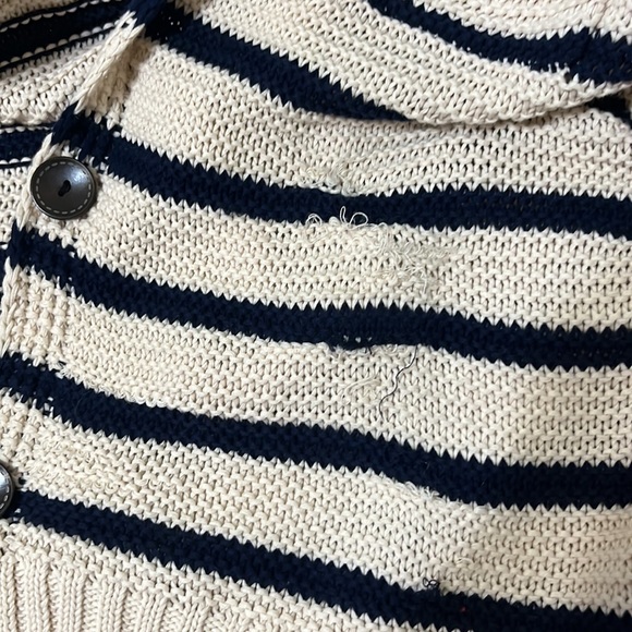Altar’d State Long Knit Cardigan Sweater/ Cream & Navy/ Size Small/Medium - Picture 7 of 7